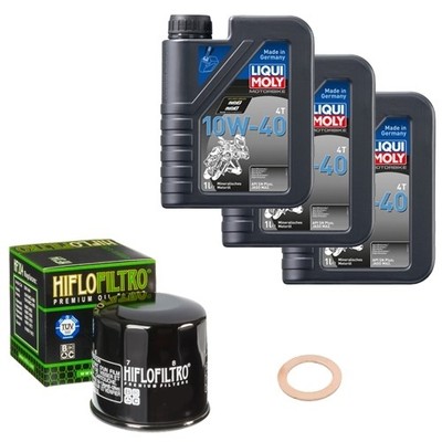 HiFlo Ölfilter Set LiMol 10W-40 3L für Honda CB 750 F2 Seven Fifty RC42 Bj.1992