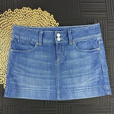 American Eagle Vintage Y2K Womens Size 0 Blue Denim Micro Mini Skirt