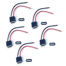 5 Pack Type-C Female Chassis with 2 Pin Wire USB C Female Socket Connector Pa...