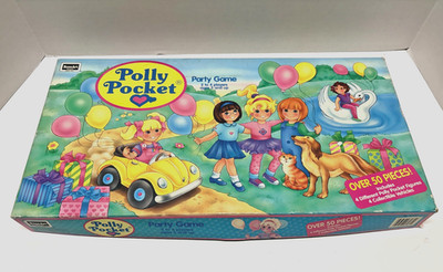 Vintage 1994 Polly Pocket Party Board Game Rose Art - 100% Complete