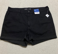 NWT Old Navy Womens 16 Jean Shorts Black Denim Inseam 3" Cut Off Cuffed New