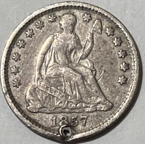 1857 H10C Liberty Seated Half Dime VF Details