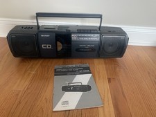 Vintage Sharp QT-CD25 CD Cassette Tape Radio Graphic Equalizer Tested