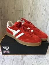 Gola Viper CLB735 Leather Red Suede Sneakers Size 8.5 Women's