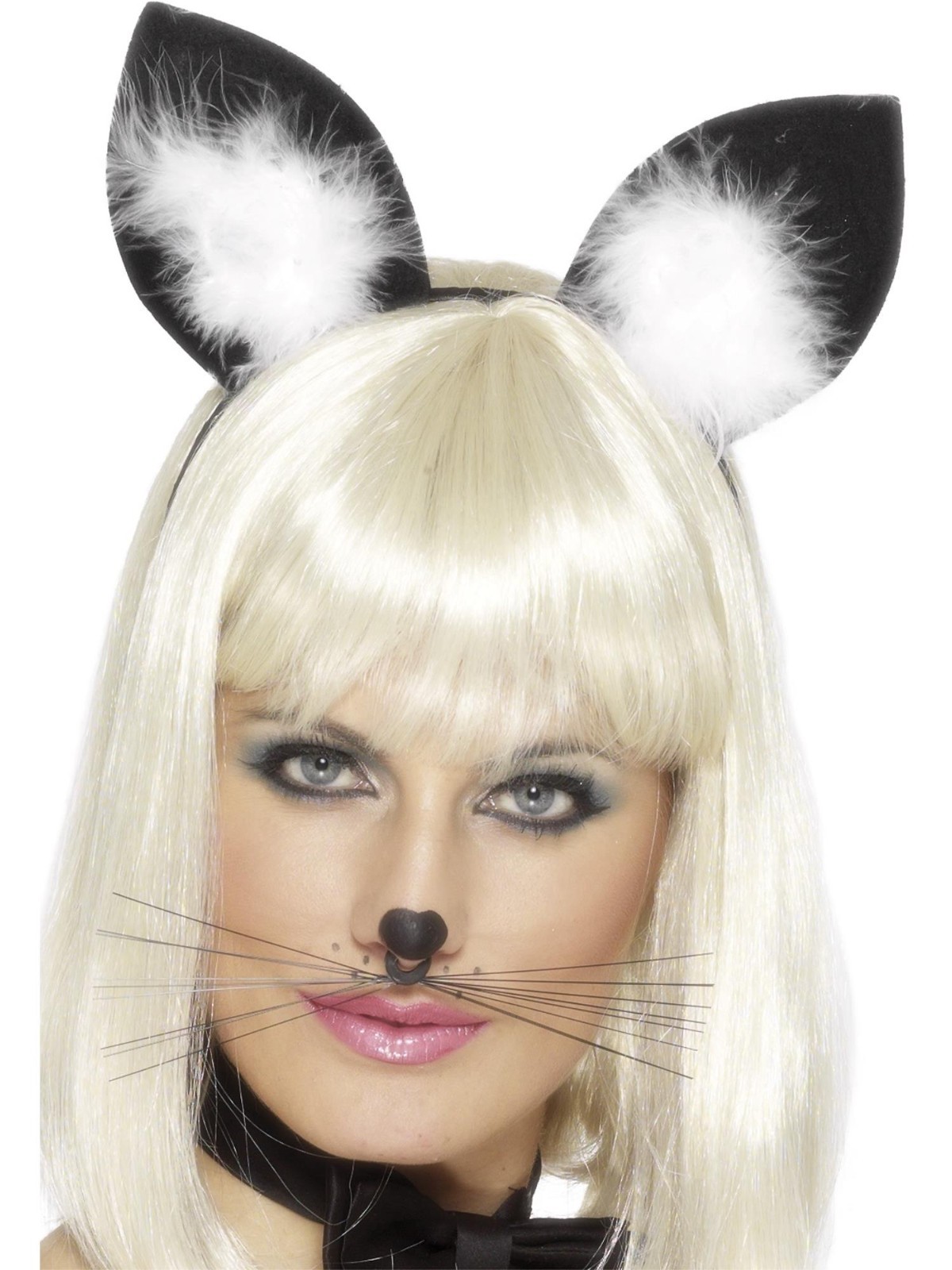 Smiffys Cat Ears Headband Ladies Kitty Fancy Dress Costume Accessory