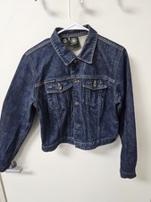 DKNY JEANS Blue Denim Jean Jacket Cropped Waist Women's Size Medium M