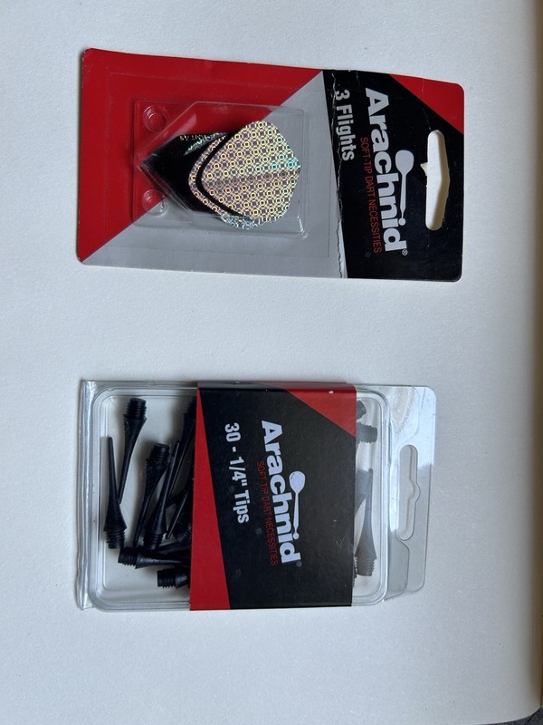 Vintage 90s Arachnid Soft Tip Dart Flights & Tips Set