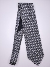 Pronto Uomo Mens Formal Necktie 58"Lx4"W Silver/Black Neck Tie
