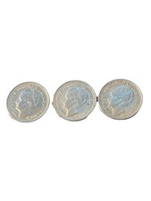 3 NETHERLANDS 10 CENTS SILVER COINS (Dubbeltjes: 1926/1934/1938)