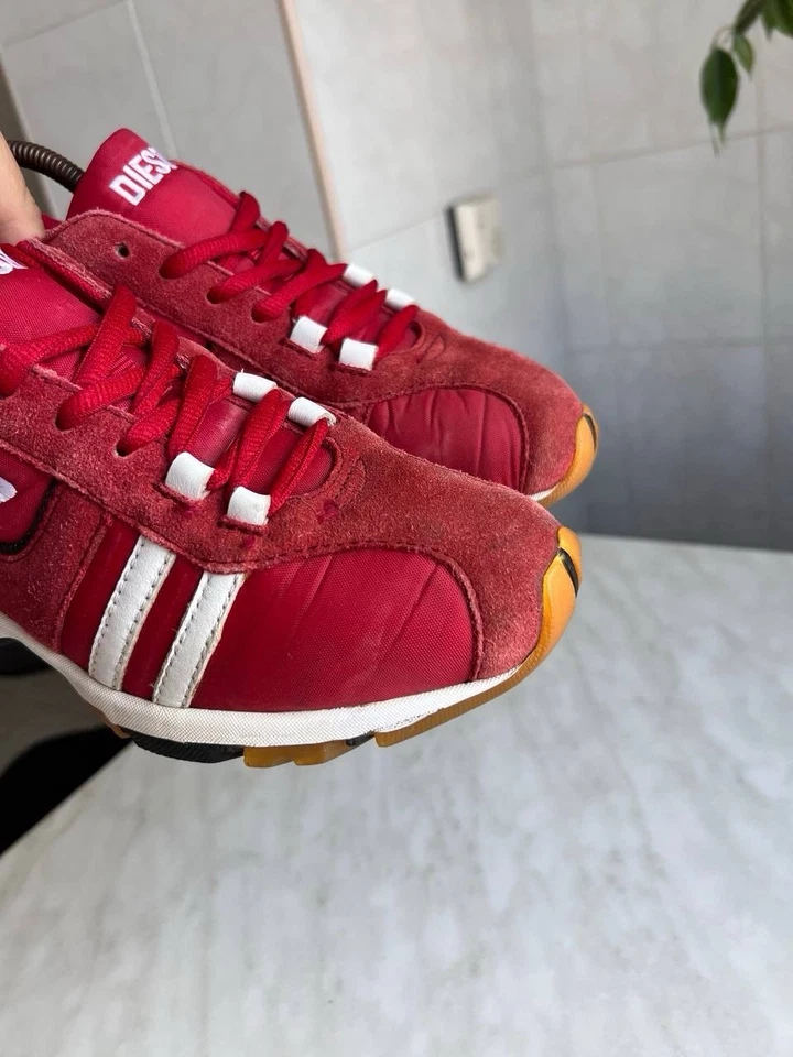 Zapatos para mujer DIESEL Y2K rojo zapatillas estilo moto diésel logotipo vintage años 90’s talla 37 Foto 4 de 4