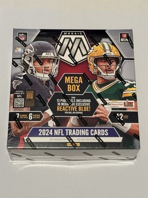 2024 PANINI MOSAIC NFL FOOTBALL MEGA BOX REACTIVE BLUE NEW FACTORY SEALED QTY