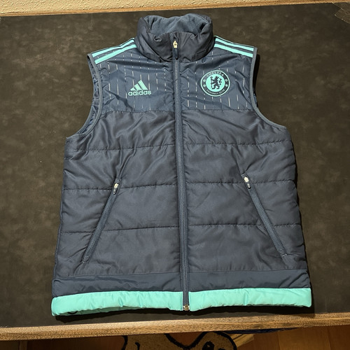 Giacca giubbotto imbottito giacca a vento vintage Chelsea FC Adidas alternativa 2015 2014 Y2K - Foto 1 di 13