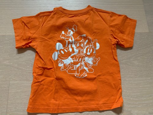 Uniqlo x Disney Kids T-Shirt Size 3-4Y Orange Mickey Tee - Picture 2 of 4