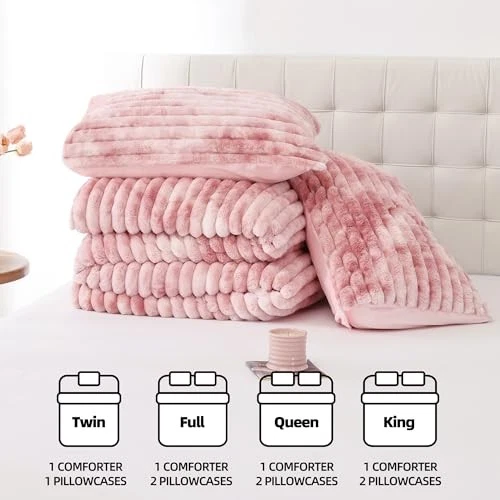 Conjunto de Edredom Fofo King Size 3 Peças - Tie-dye Rosa Lã Fofo - Imagem 2 de 4