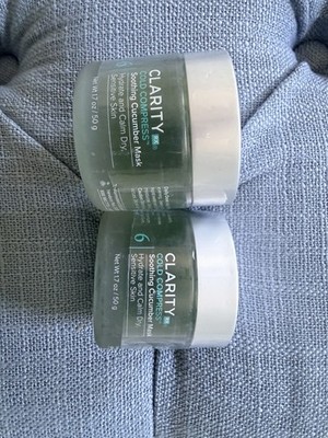 ClarityRx Cold Compress Soothing Cucumber Mask Hydrating Chamomile 1.7oz 2-Pack