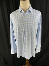 Peter Millar Mens XL Summer Comfort Button Front Gingham Plaid Shirt Long Sleeve