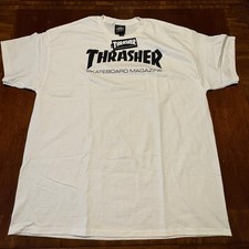 Thrasher Skateboard Magazine Logo Tee White Size XL New With Tags