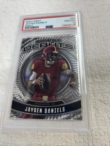 2024 TOPPS FINEST DEBUT #D1 JAYDEN DANIELS RC CHECKERBOARD PSA 10 COMMANDERS