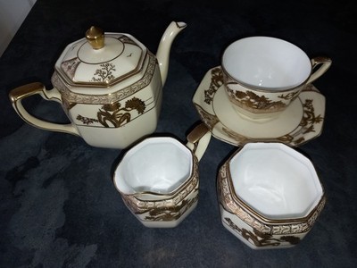 Noritake Vintage Japanisches Teeservice 5 Teile Gold Guilded Sehr guter Zustand 46754 Selten Sind Deko