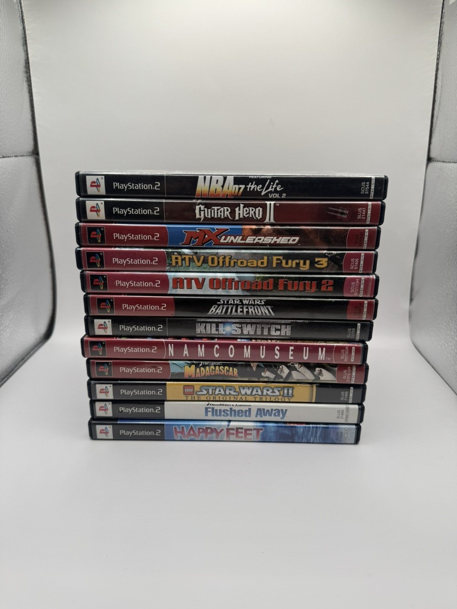 Lot of 12 PS2 Games (Guitar Hero II, Star Wars Battlefront) - See