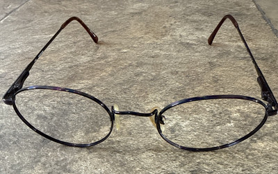 Marchon Super Thin Autumn Blue Eyeglasses Frame Metal Spring Hinge 40-20-140-42