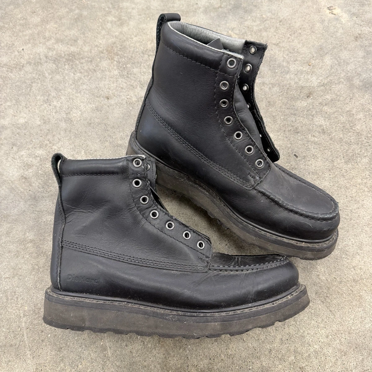 Size 12 - MENS DIEHARD BLACK TACTICAL ZIP LACE SOFT TOE OIL RESISTANT BOOT DieHard 6 main image 2
