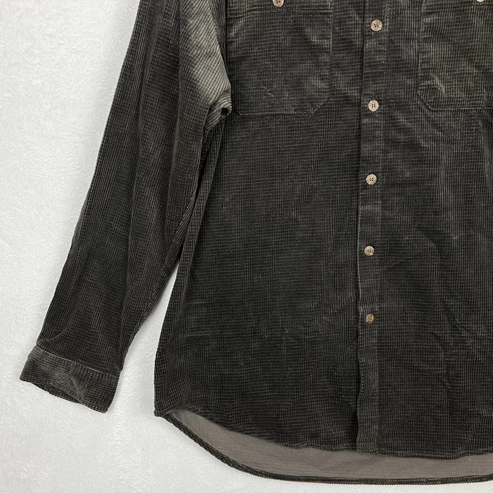 Camisa masculina de veludo The Territory Ahead 2XL com botões manga longa bolso trabalho - Imagem 4 de 4