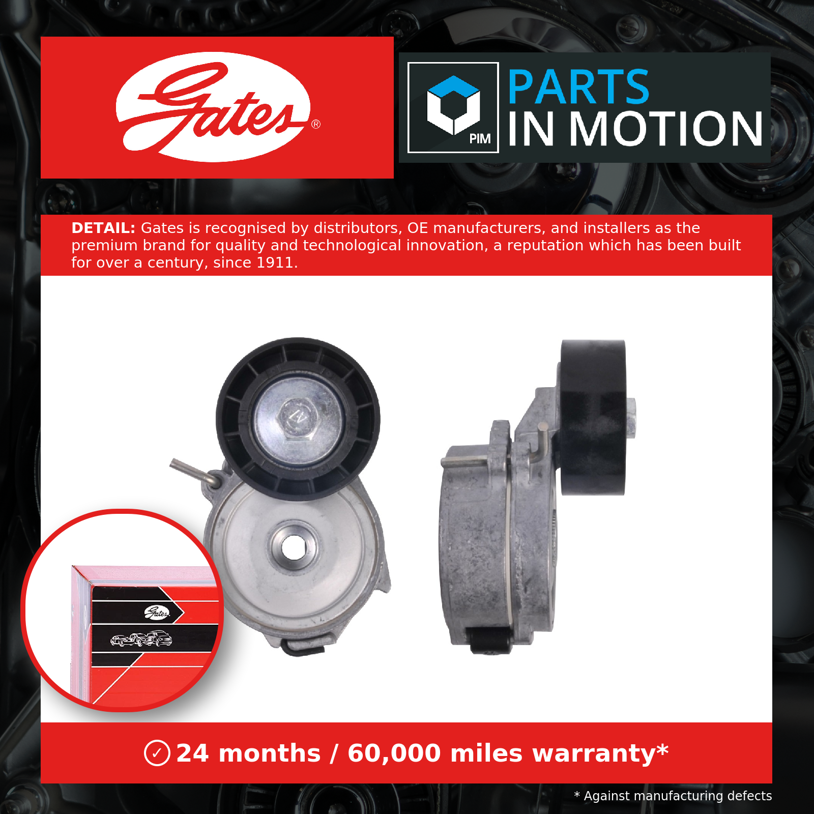 Aux Belt Tensioner fits PEUGEOT PARTNER 1.6 2008 on Drive V-Ribbed Gates 5751E9 - Image 3