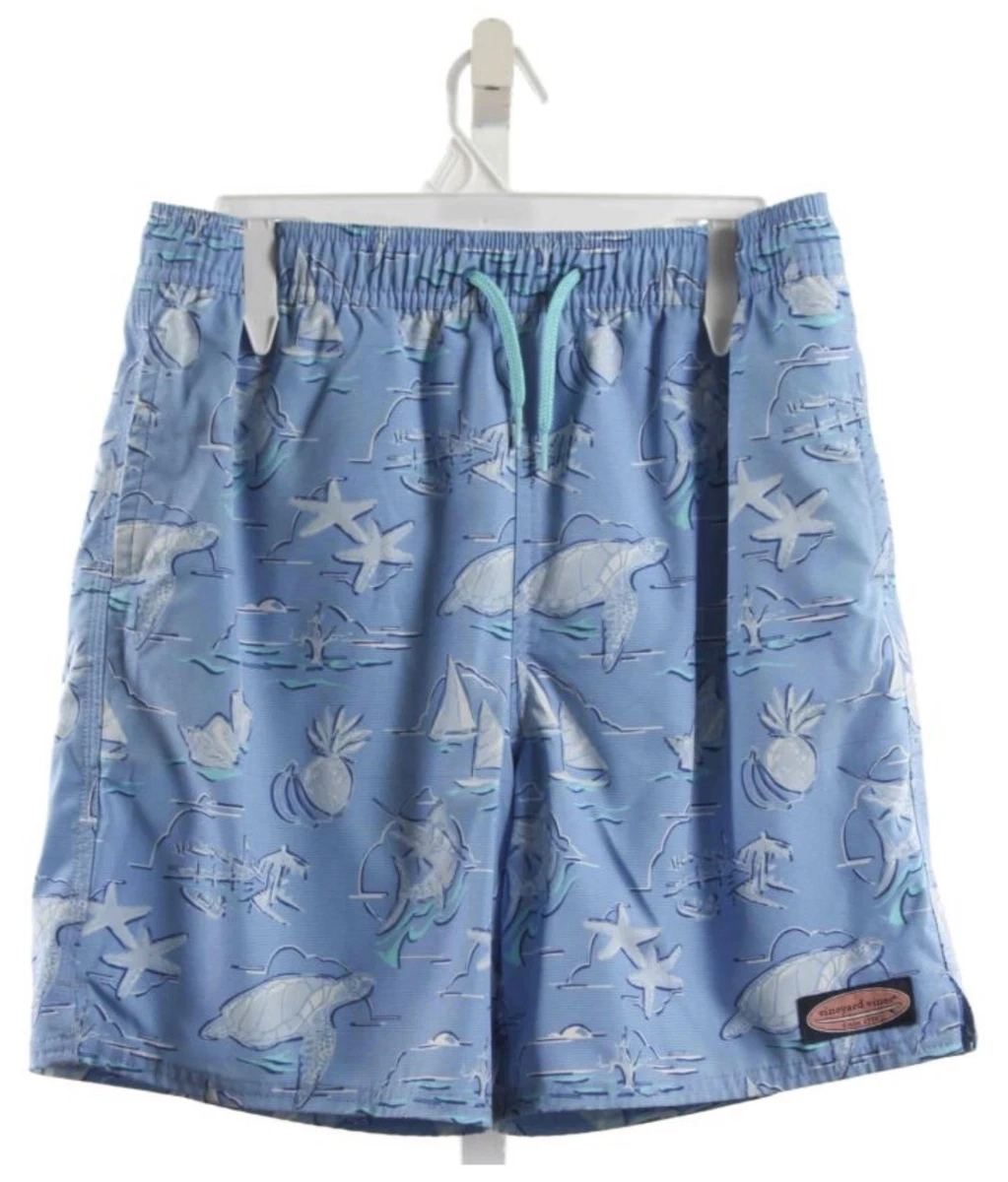 Maillot De Bain Garçon Vineyard Vines – Taille M (12-14) – Motif Avions – Poches