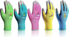 5 Pairs Kids Gardening Gloves Yard Work Gloves Children Soft Safety Rubber