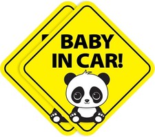 Baby on Board Stickers - Removable Non-Magnetic Paint-Safe Signs for Cars Wind
