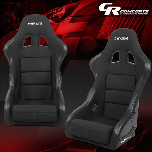 NRG BUCKET RACING SEAT/SEATS FIBER GLASS/STEEL+ADJUSTER MOUNTING BRACKET+CUSHION