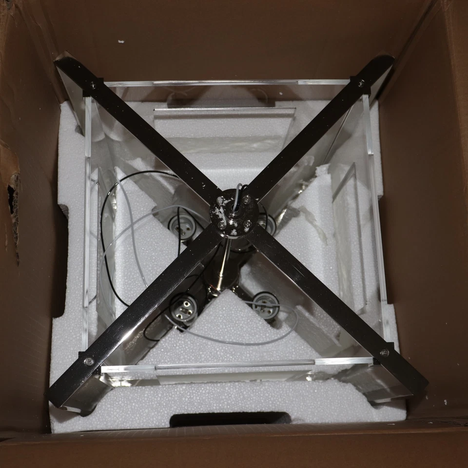 George Kovacs Contemporary 4-Light Pendant Crystal Clear Polished Nickel - Image 4 of 4