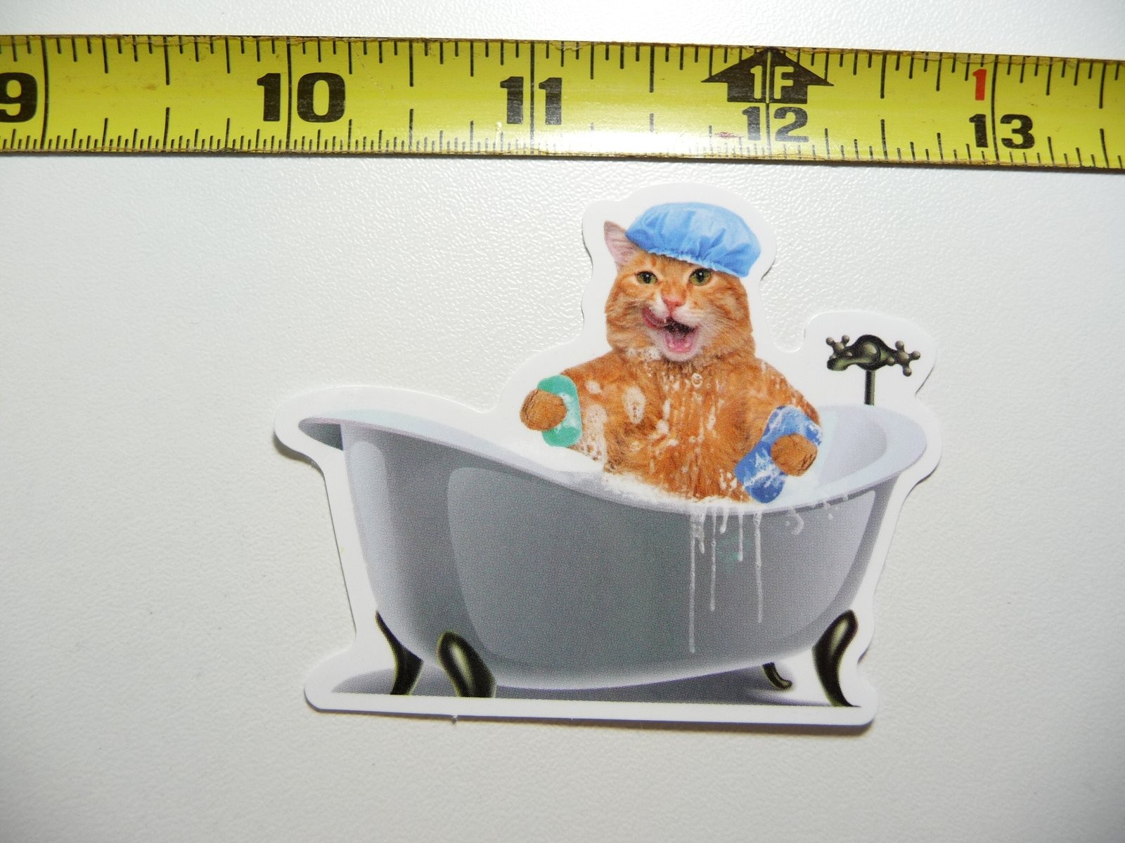 Bath Time Cat Decal Sticker for Feline Pet House Decor Kitten Lover