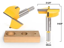 2-1/4" Diameter Carbide Forstner Drill Bit - 10mm Shank - Yonico 43057C