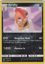 2017 Scrafty Uncommon Shining Legends 51/73 NM Reverse Holo LP-NM
