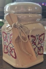 Vintage CeramicPier 1 Unopened Ginseng Ginger Bath Crystals Jar w/ Scoop