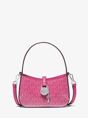 Michael Kors Lyra XS Mini Signature Logo Crossbody Dragon Fruit Pink  35R5S1YC0B