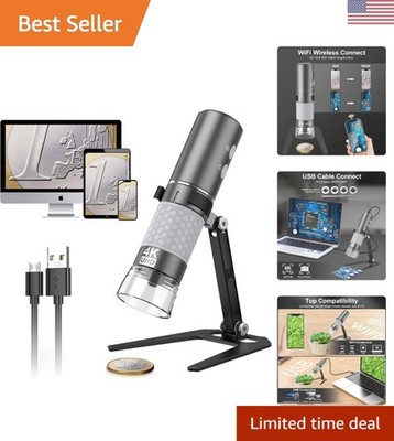 Versatile HD Wireless Digital Microscope with 1000X Magnification & LED Light