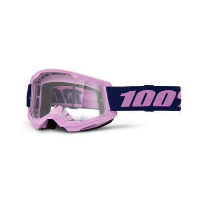 Motocross Maske 100% STRATA 2 lila transparente Linse