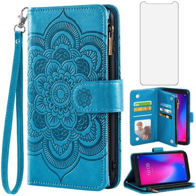 Asuwish Phone Case for ZTE Avid 579 Z5156CC Wallet zte avid 579, Blue 