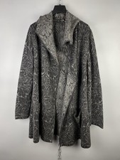 Peruvian Connection Baby Alpaca Knit Patterned Long Sleeve Open Cardigan Sweater