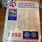 1952 Washington Elected for Second Term Stamp and Silver Quarters Collection