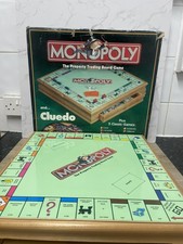 Special Edition Monopoly Cluedo & 5 Classic Games Wooden Box Set Cabinet 99%