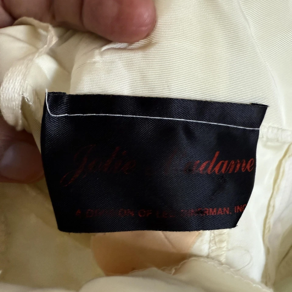 Vintage Jolie Madame Dress Small Cream Lace Peplum Ruffled Strapless Formal 80s - Image 4 of 4