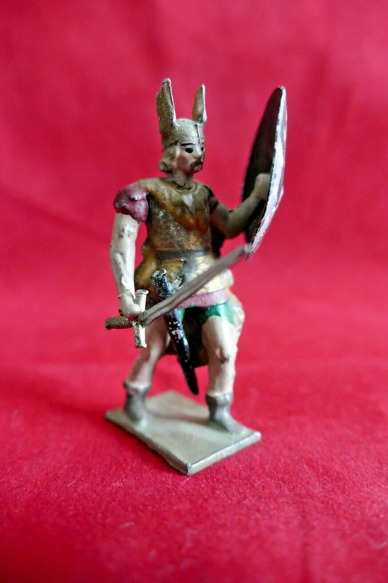Soldat CBG Mignot Antiquité - 2 Gaulois Combattants Avec Lance Et Hache - 48 Mm
