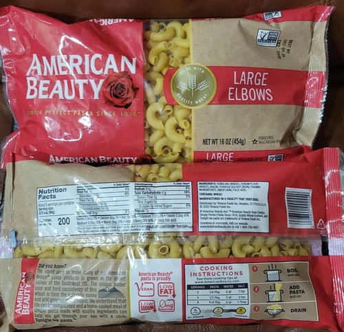 (2 unidades) MACARRONES CODO GRANDE, PASTA por: American Beauty Perfect Pasta 16 oz. cada - Imagen 2 de 3