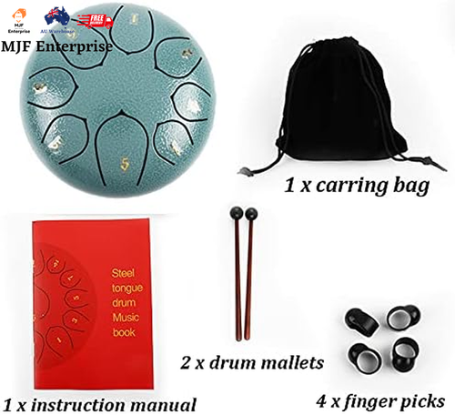 8 Notes Steel Tongue Drum 6 Inch Travel Bag and Mallets,Tank Drum Chakra Drum,Pe - Picture 5 of 12