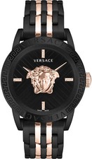 Versace VESN00622 V-Code Palazzo black rose gold Stainless Steel Men's Watch NEW