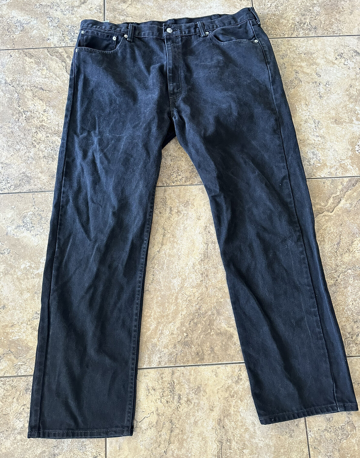 Levis 505 Jeans Men 42 x 32 Black Cotton  Relaxed Straight